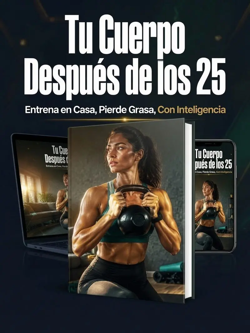 Ebook Tu Cuerpo Después de los 25 en laptop, libro y celular